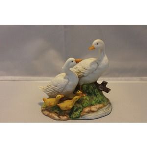 Vintage HOMCO #1459 Mother/Father DUCK w/Baby DUCKLINGS Family Ceramic